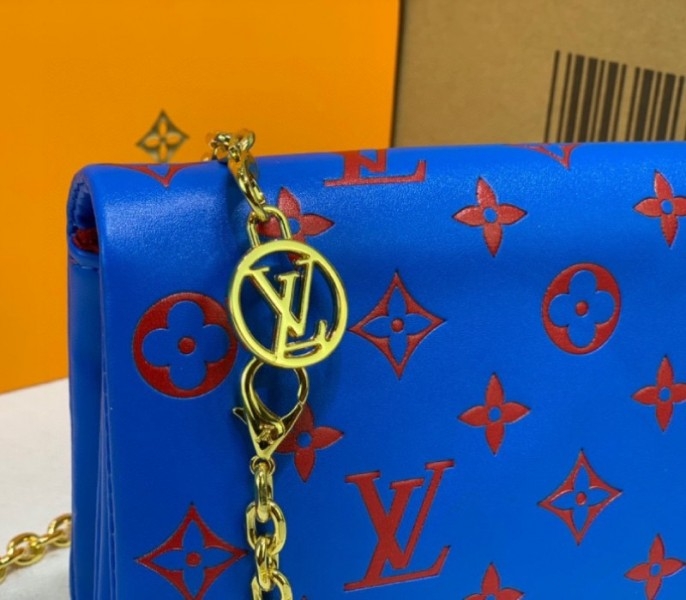 L0vis Vvtt0n Coussin Pochette In Blue And Red