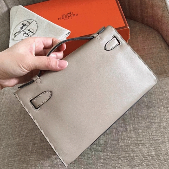 H**me5 Grey Swift Top Replica Designer Kelly Pochette Soft Purse