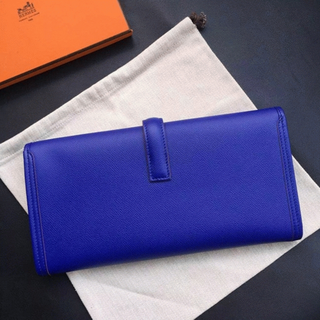 Electric Blue Epsom Replica H**me5 Jige Elan 29 Modern Clutch