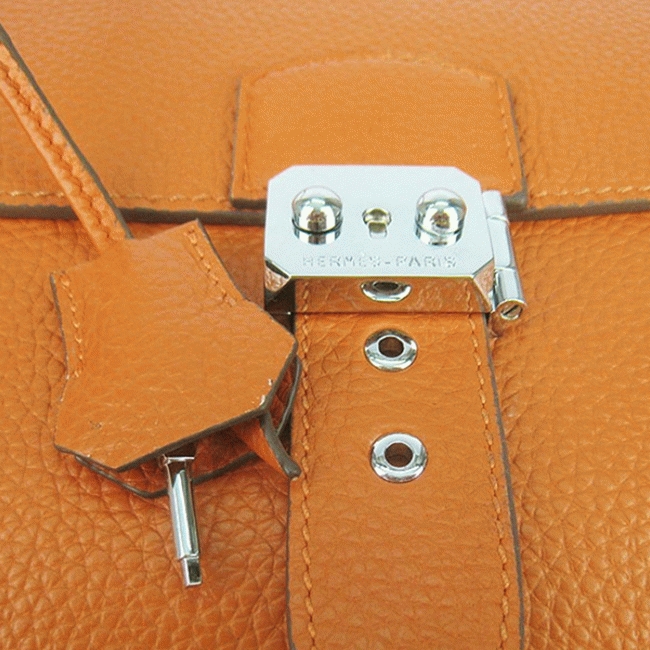 Orange Knockoff H**me5 Sac A Depeches 38CM Professional Bag