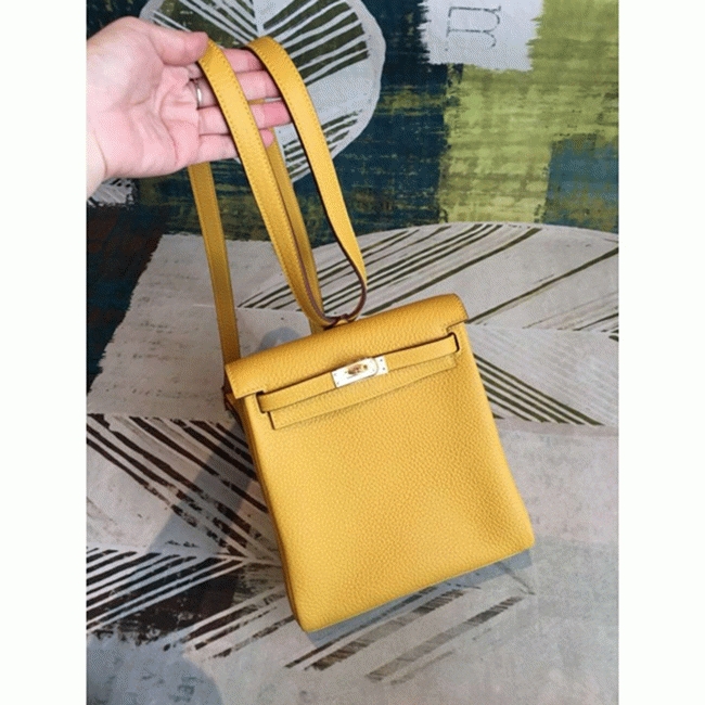 Yellow Clemence Fake H**me5 Kelly Ado PM Backpack