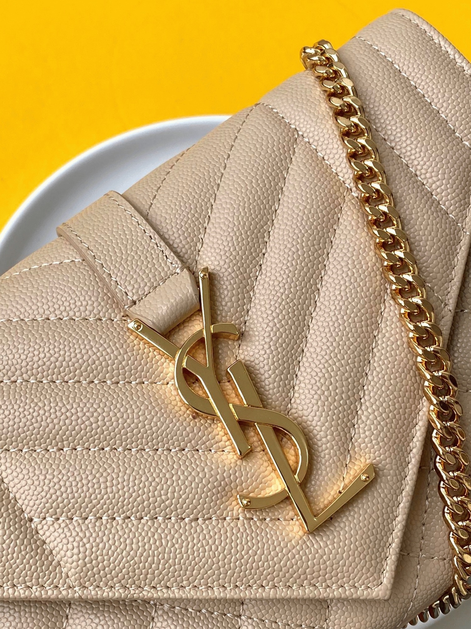 Fake Sa1nt Lau*nt Envelope Small Bag Beige