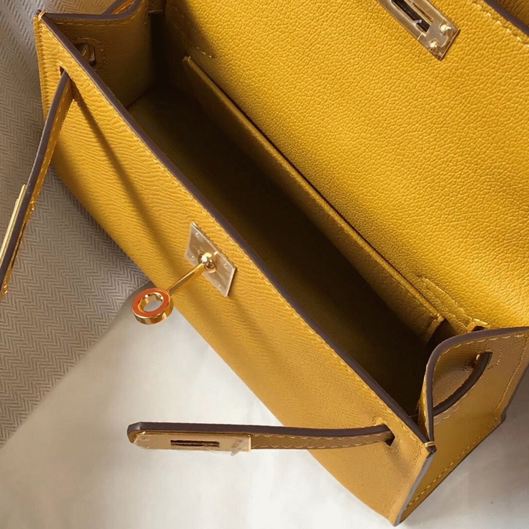 Yellow H**me5 Kelly Mini II Replica Handbag