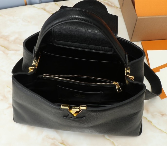 L0vis Vvtt0n Capucines GM Souple Handbag In Black