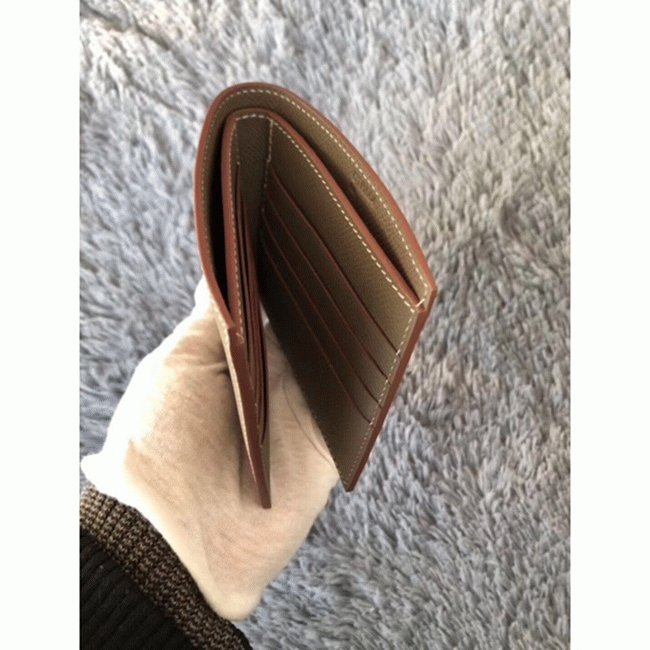 Taupe best replica H**me5 Copernic compact wallet
