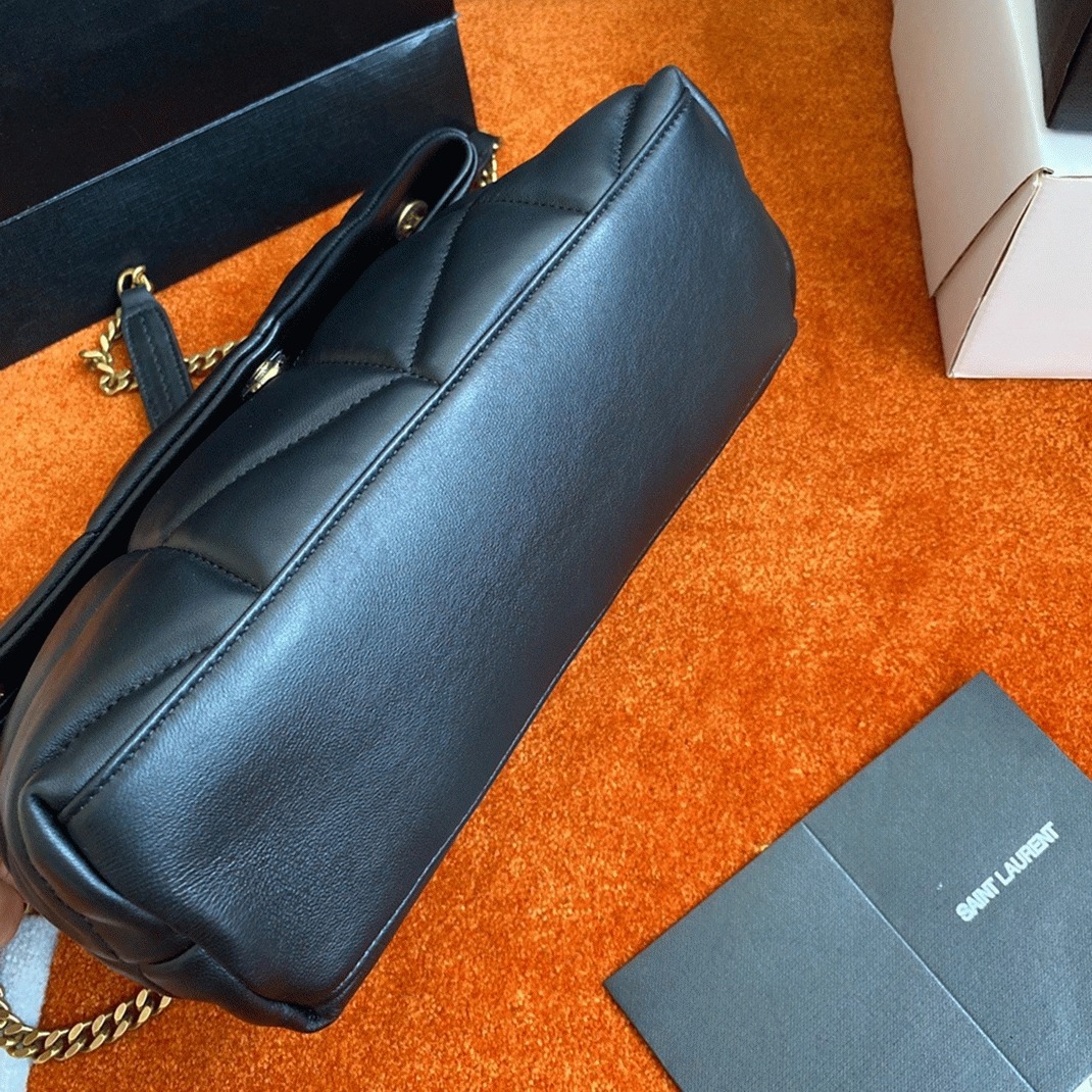 Replica Sa1nt Lau*nt Puffer Small Chain Bag Black Lambskin