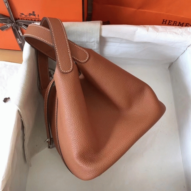 Gold imitation H**me5 Picotin Lock 18cm handbag