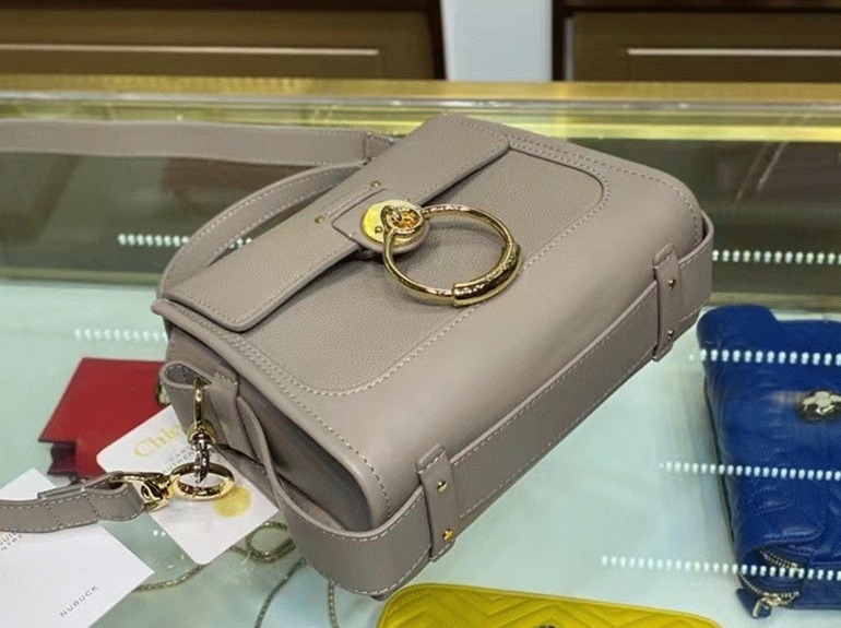 top quality fake Ch10e mini tess day bag in grey grained leather