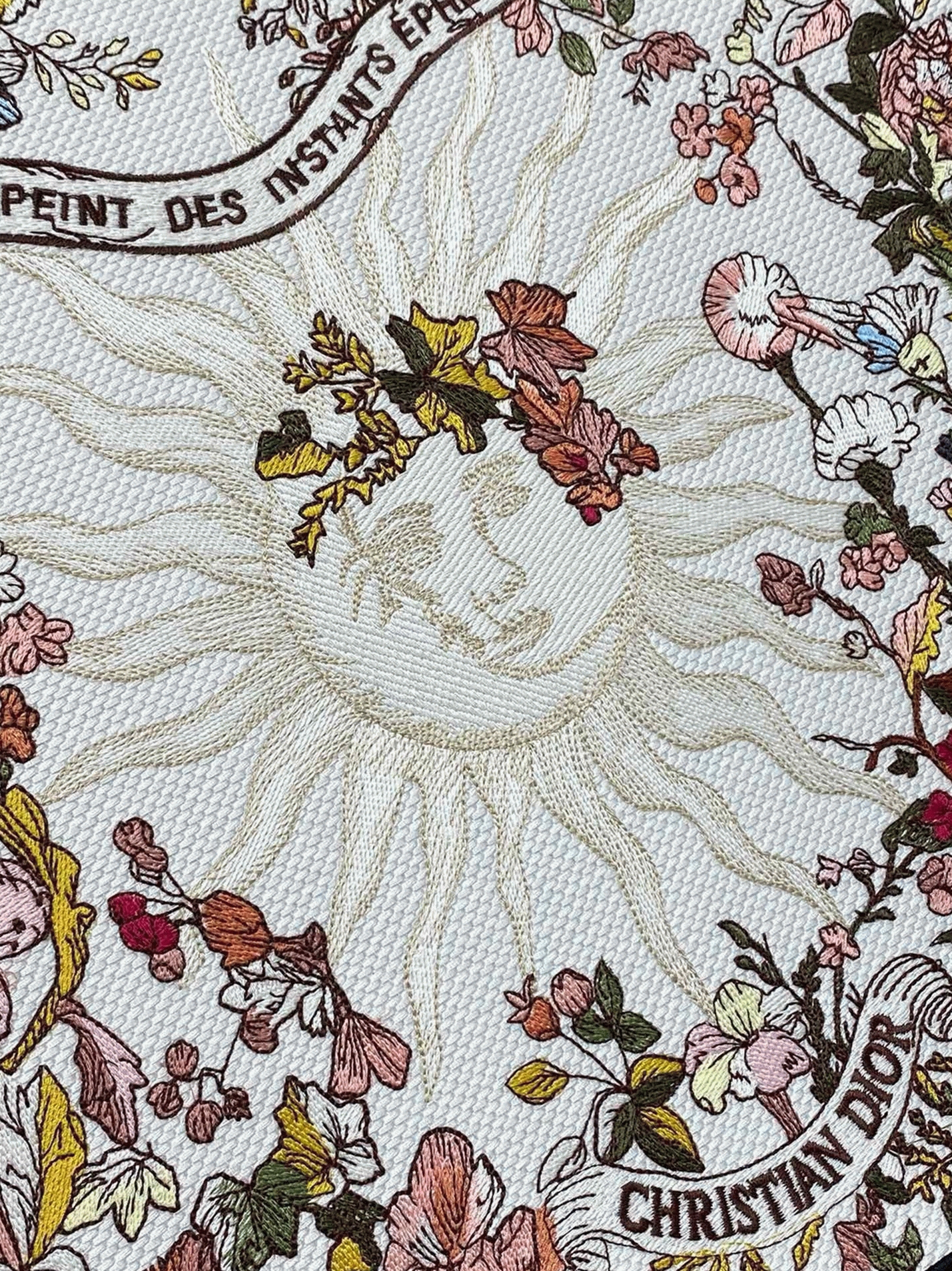 d10r large book tote bag knockoff in d10r 4 saisons auT0mne soleil embroidery