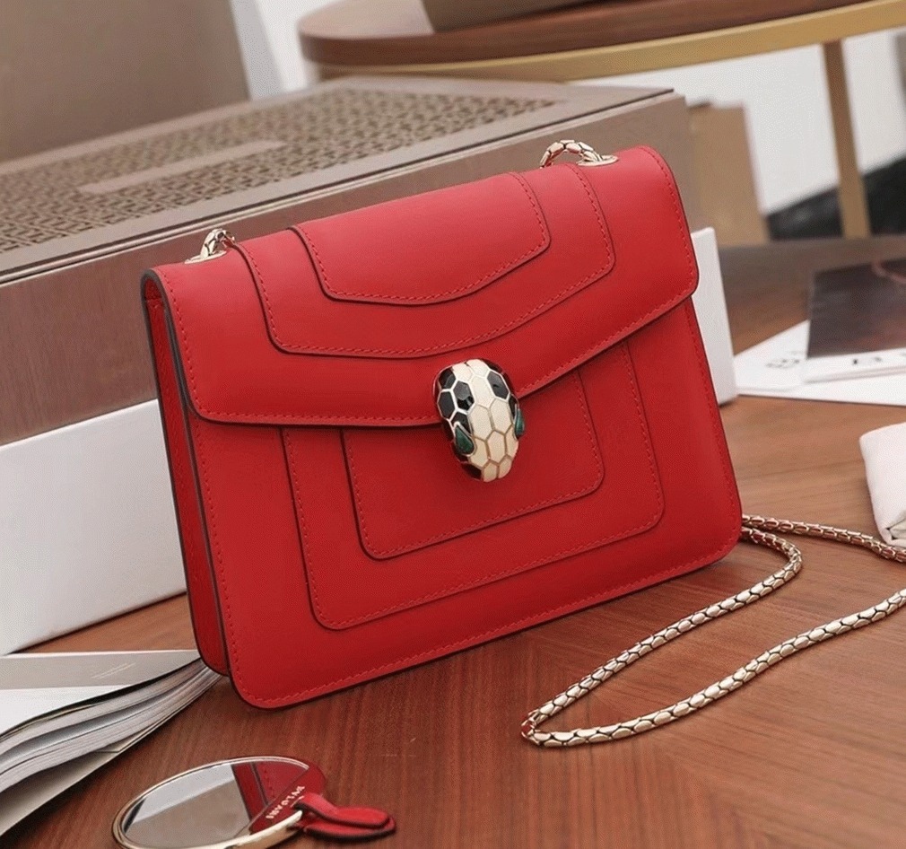 Red Leather Bv1g*ai Serpenti Forever Imitation Small Crossbody Bag