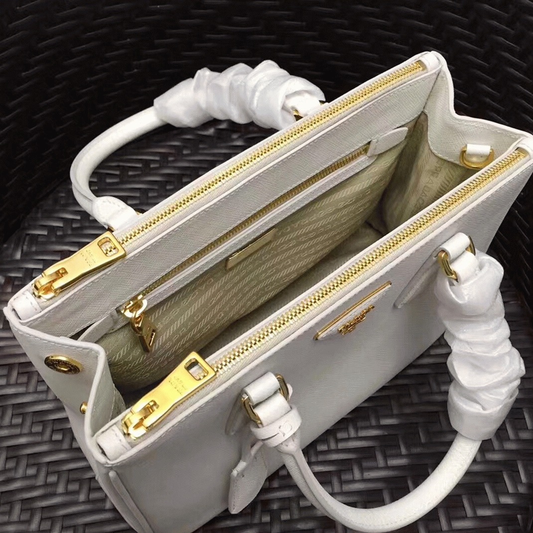 White Pra*a Galleria Medium Bag Replica